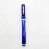 Sheaffer for Levenger Translucent Mediterranean Blue Connaisseur Fountain Pen -  Broad 14kt Gold Nib