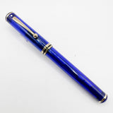 Sheaffer for Levenger Translucent Mediterranean Blue Connaisseur Fountain Pen -  Broad 14kt Gold Nib