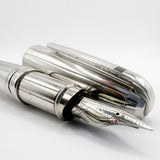 S. T. Dupont Orpheo (Largest Size) Palladium Plated Fountain Pen -  Fine 18kt Gold Nib