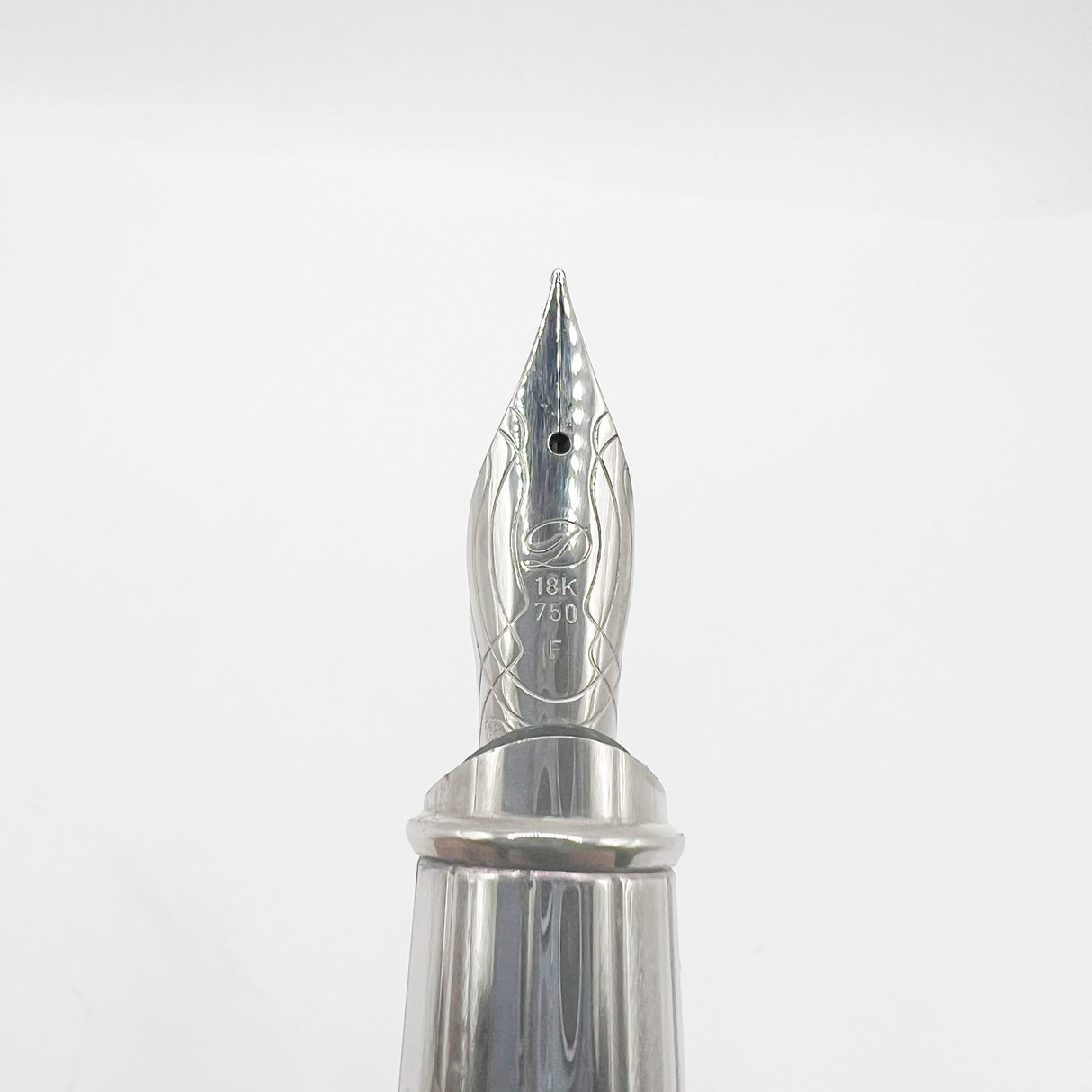 S. T. Dupont Orpheo (Largest Size) Palladium Plated Fountain Pen -  Fine 18kt Gold Nib