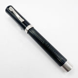 Graf von Faber Castell Intuition Fountain Pen - Black Smooth Resin  Cap/Black Fluted Resin Barrel - Fine 18kt Gold Nib