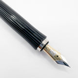 Graf von Faber Castell Intuition Fountain Pen - Black Smooth Resin  Cap/Black Fluted Resin Barrel - Fine 18kt Gold Nib