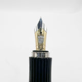 Graf von Faber Castell Intuition Fountain Pen - Black Smooth Resin  Cap/Black Fluted Resin Barrel - Fine 18kt Gold Nib