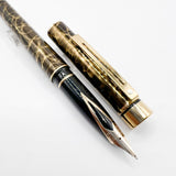 Sheaffer Full Size Targa  Lacque Filigree Pattern Fountain Pen - Medium 14kt Gold Nib