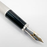 Cross Pinnacle Sterling Silver Barleycorn Fountain Pen -  Fine 18kt Gold Nib