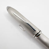 Cross Pinnacle Sterling Silver Barleycorn Fountain Pen -  Fine 18kt Gold Nib