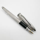 Cross Pinnacle Sterling Silver Barleycorn Fountain Pen -  Fine 18kt Gold Nib