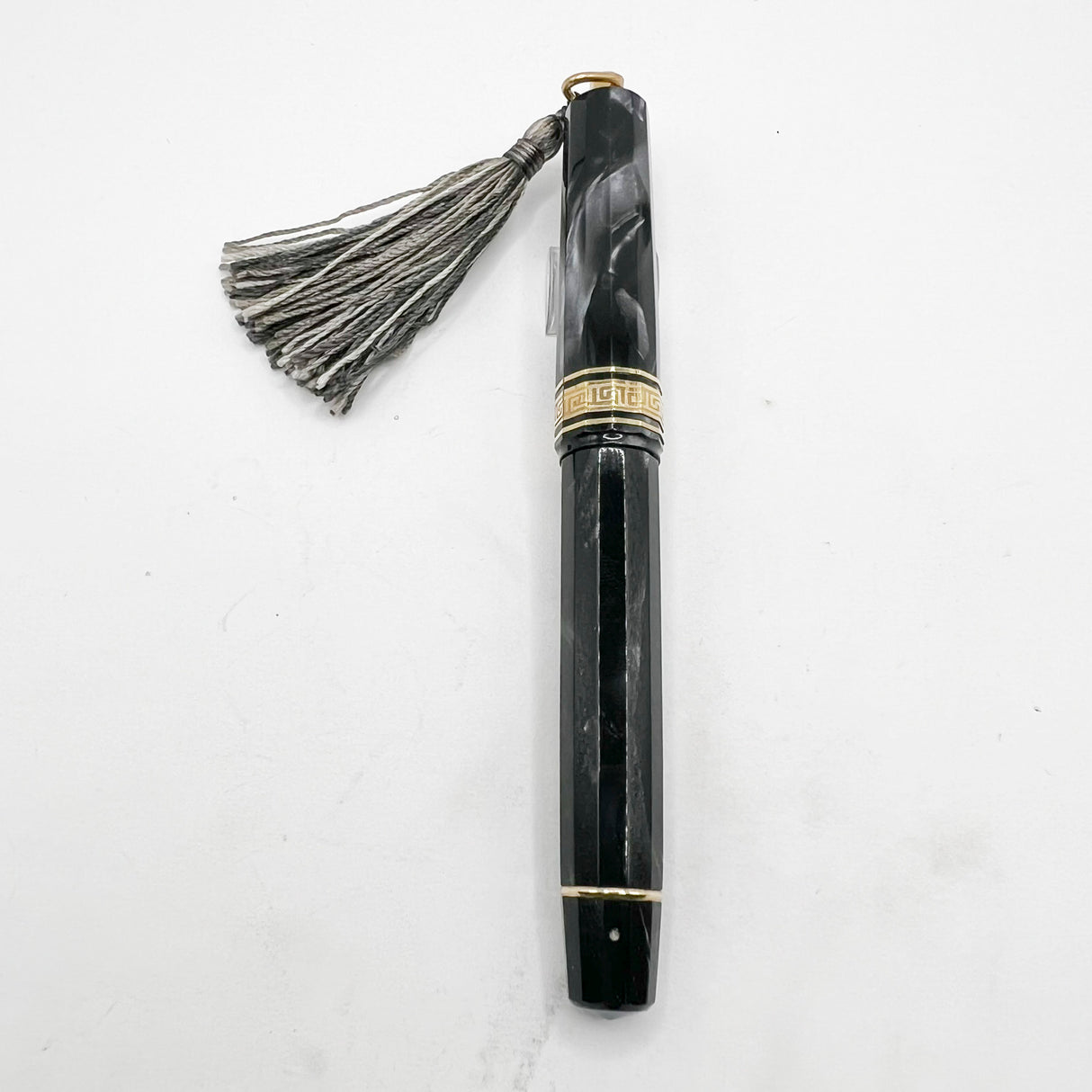 OMAS Princess Paragon Extra Platinum Celluloid Fountain Pen with Tassel -  Medium 18kt Gold Nib