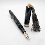 OMAS Princess Paragon Extra Platinum Celluloid Fountain Pen with Tassel -  Medium 18kt Gold Nib