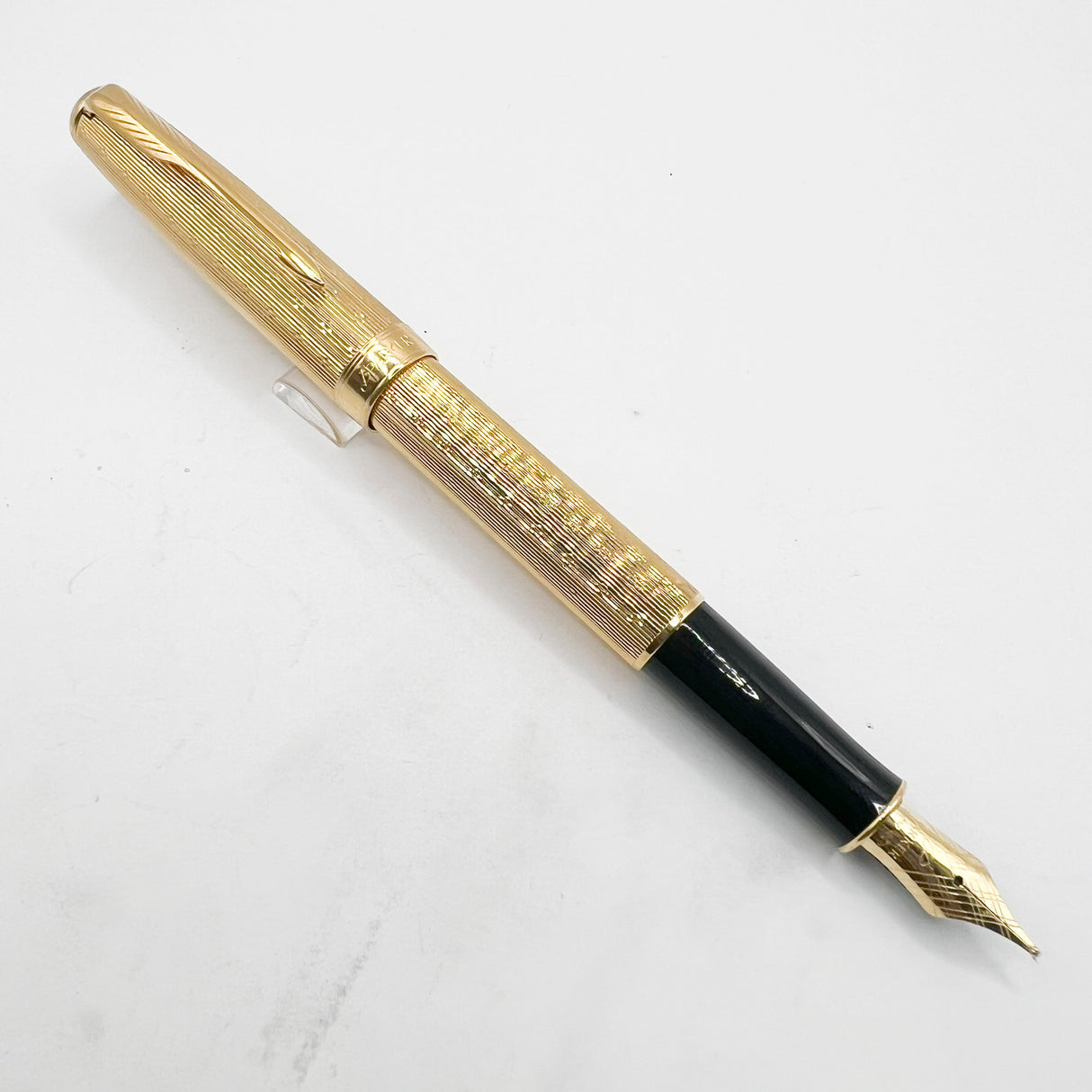 Parker Sonnet Gold-Plated Chiseled Fountain Pen -  Medium 18kt Gold Nib