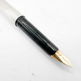 S.T. Dupont Sterling Silver - Smooth Cap/Fluted Barrel Classic Fountain Pen- Fine 18kt Gold Nib