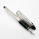 Aurora Sterling Silver Quadra Fountain Pen  - Fine 14kt Gold Nib