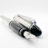 Aurora Sterling Silver Quadra Fountain Pen  - Fine 14kt Gold Nib