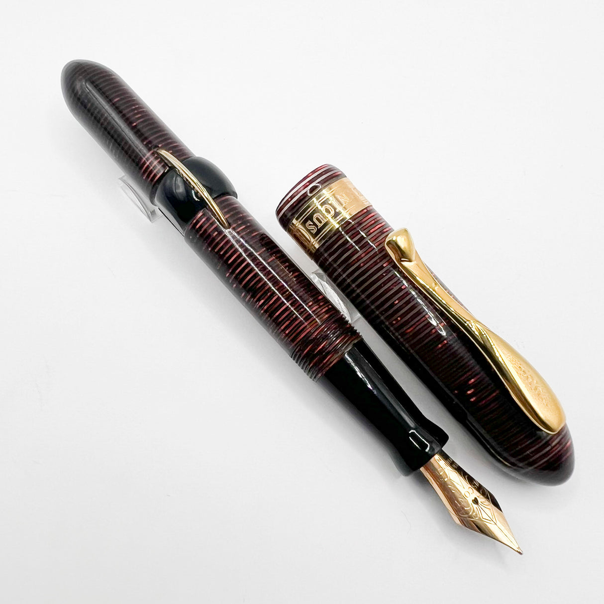 Visconti Copernicus Burgundy Celluloid Limited Edition Fountain Pen   - Medium 18kt Gold Nib