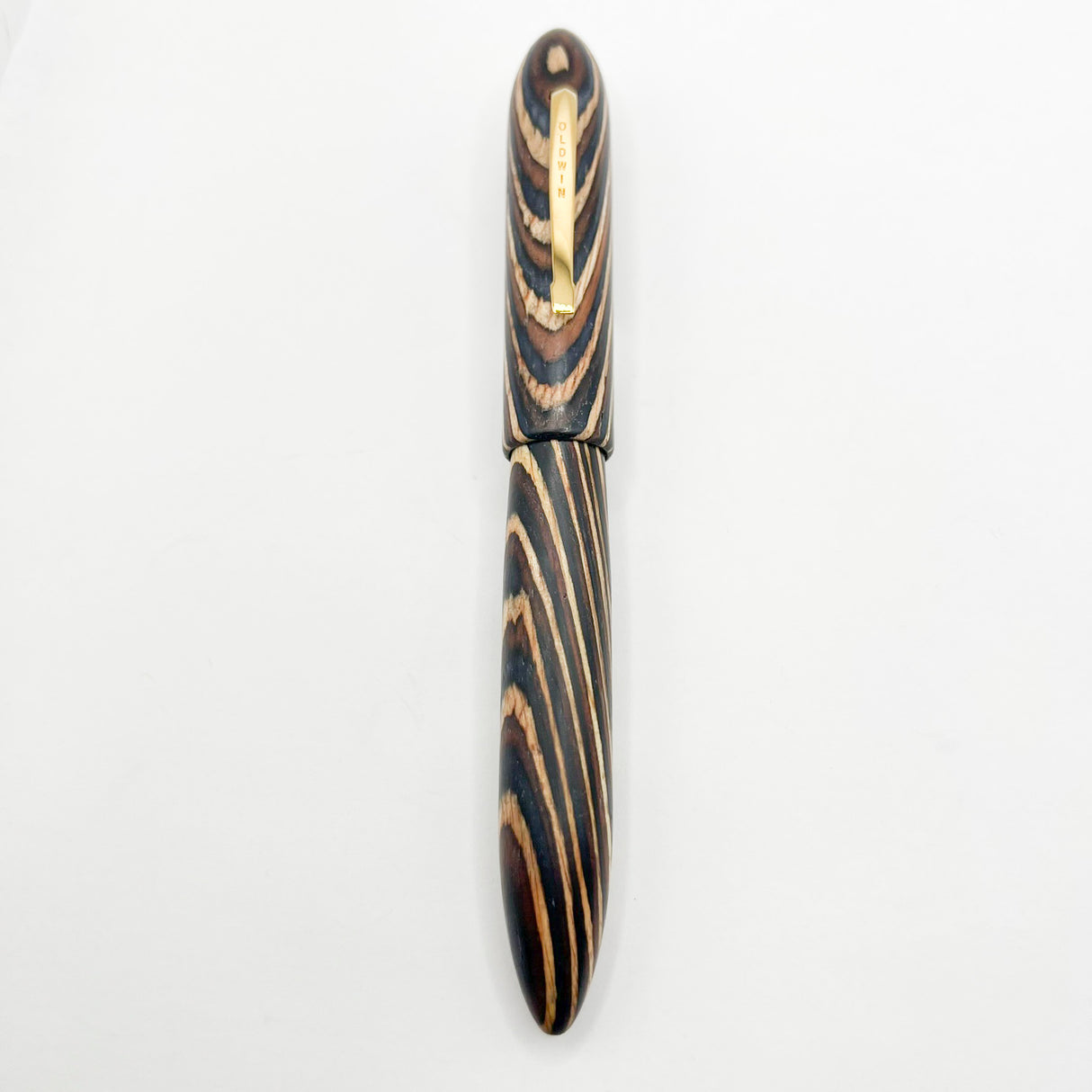 Oldwin (France) Oversized Wood Spina Fountain Pen -  Flexible Large #8 Medium 18kt Gold Nib