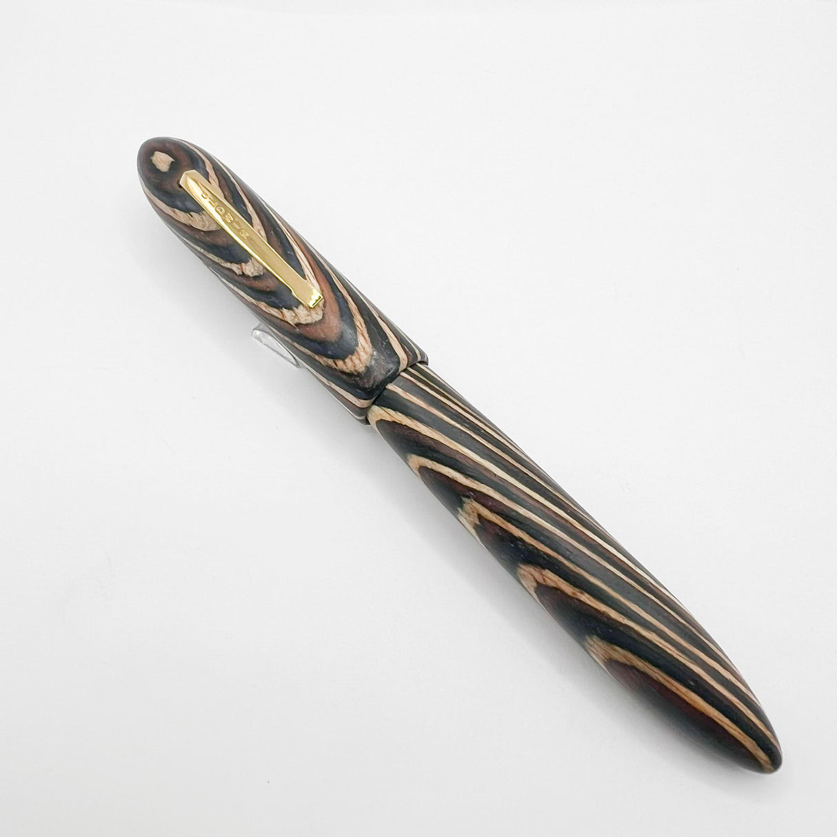 Oldwin (France) Oversized Wood Spina Fountain Pen -  Flexible Large #8 Medium 18kt Gold Nib