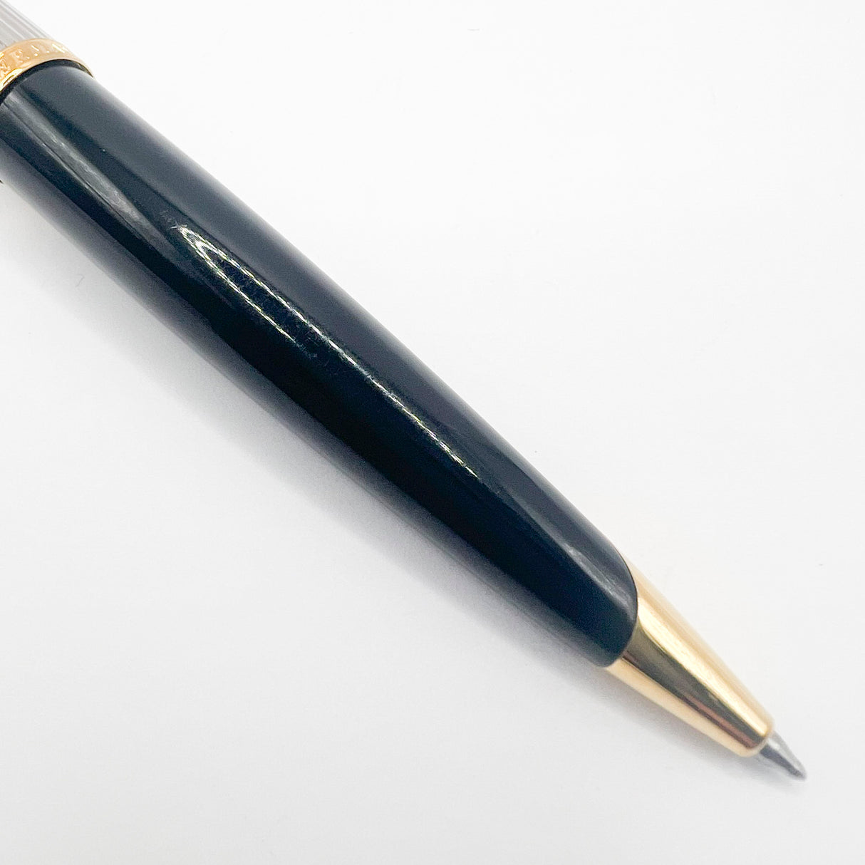 Waterman Carene Deluxe Black Barrel/Silver-Plated Cap Ballpoint  Pen