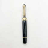 Aurora Optima Black Resin/Sterling Silver Guilloche Cap Fountain  Pen - Fine 14kt Gold Nib