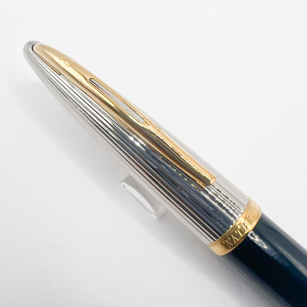 Waterman Carene Deluxe Black Barrel/Silver-Plated Cap Ballpoint  Pen