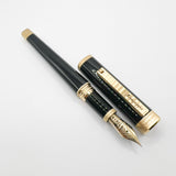 Montegrappa Zero Elegant Black 4-Sided Fountain Pen with Rounded  Corners- Medium 14kt Gold Nib