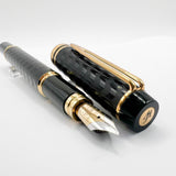 Waterman Man 100 Opera Chased Black Fountain Pen - Medium 18kt Gold Nib