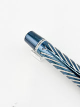 Visconti Ripple Silver Metallic Blue Limited Edition Fountain Pen - Flexible Fine 18kt Gold Nib