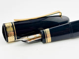 OMAS Oversized Blue/Black #360 Triangulated Fountain Pen - Fine 18kt Gold Nib