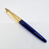 Waterman Edson Blue Translucent Fountain Pen - Fine 18kt Gold  Nib