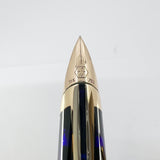 Waterman Edson Blue Translucent Fountain Pen - Fine 18kt Gold  Nib