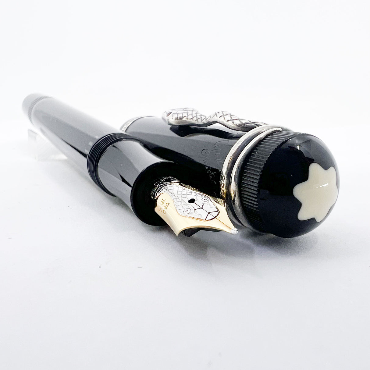 Montblanc Agatha Christie Sterling Silver Limited Edition Fountain Pen - Fine 18kt Gold Nib