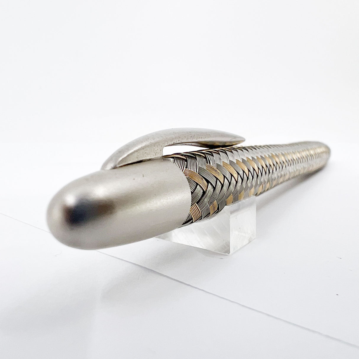 Porsche Design Ballpoint Pen - Tec-Flex Woven Stainless Steel & Gold Plate