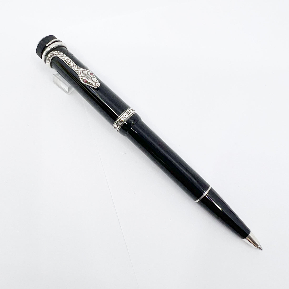 Montblanc Agatha Christie Writer Series Limited Edition Ballpoint Pen - Sterling Silver Snake Clip with Ruby Eyes