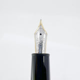 Montblanc LeGrand Solitaire #146 Sterling Silver Pinstriped Fountain Pen - Fine 18kt Gold Nib