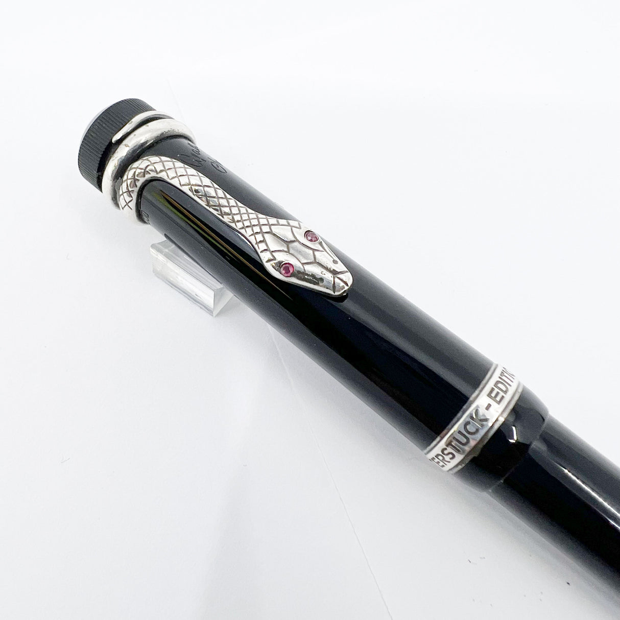 Montblanc Agatha Christie Writer Series Limited Edition Ballpoint Pen - Sterling Silver Snake Clip with Ruby Eyes