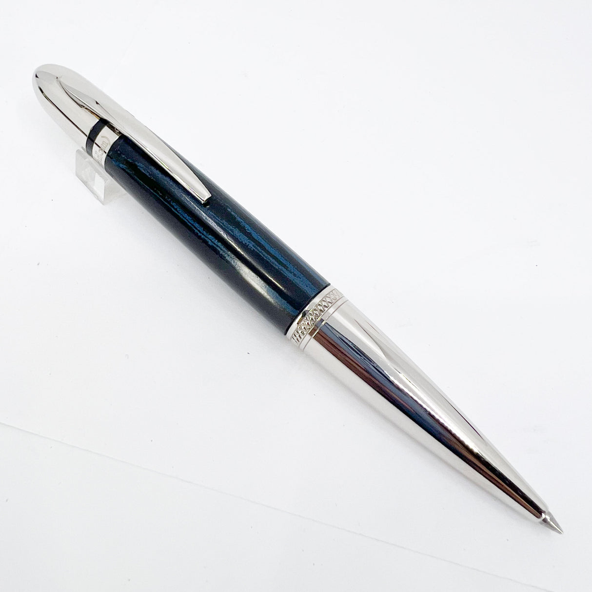Underwood London Piccadilly Ebonite Blue/Black Ripple Convertible Ballpoint/Rollerball Pen