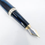 Underwood (London) Piccadilly Ebonite Blue/Black Ripple  Fountain Pen - Medium 18kt Gold Nib