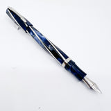 Visconti Divina Elegance Imperial Blue Mid-Size Fountain Pen - Flexible Fine 23K Palladium Nib