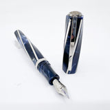 Visconti Divina Elegance Imperial Blue Mid-Size Fountain Pen - Flexible Fine 23K Palladium Nib