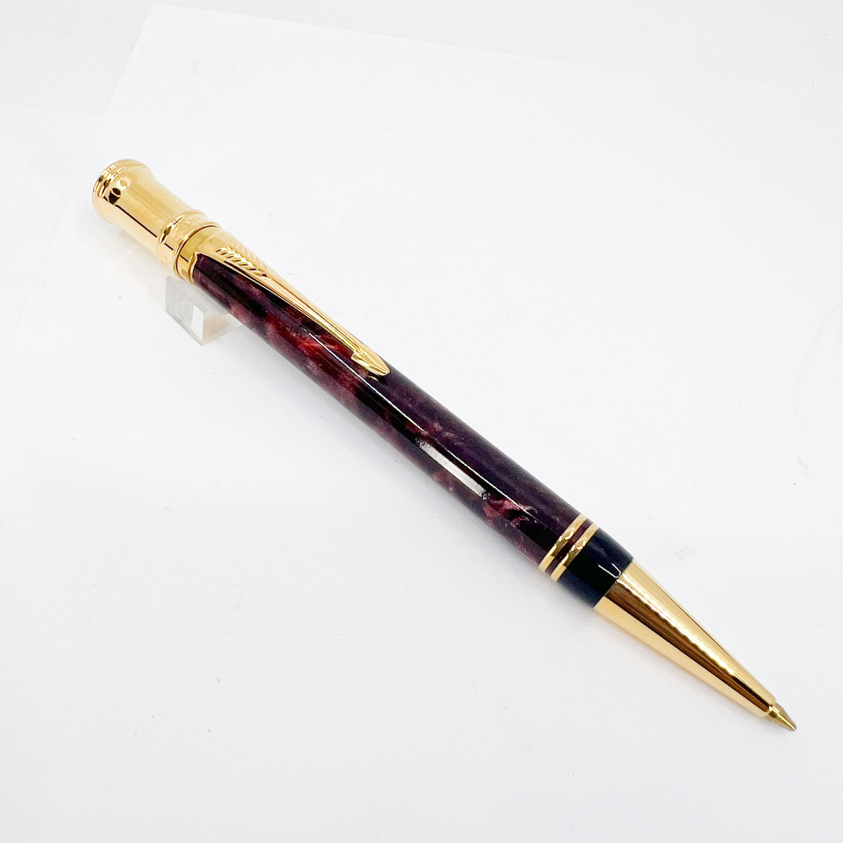 Parker Duofold  Marble Maroon Ballpoint Pen - Circa 1991
