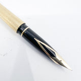 Sheaffer Full-Size Targa Gold-Plated Barleycorn Fountain Pen - Medium 14kt Gold Nib