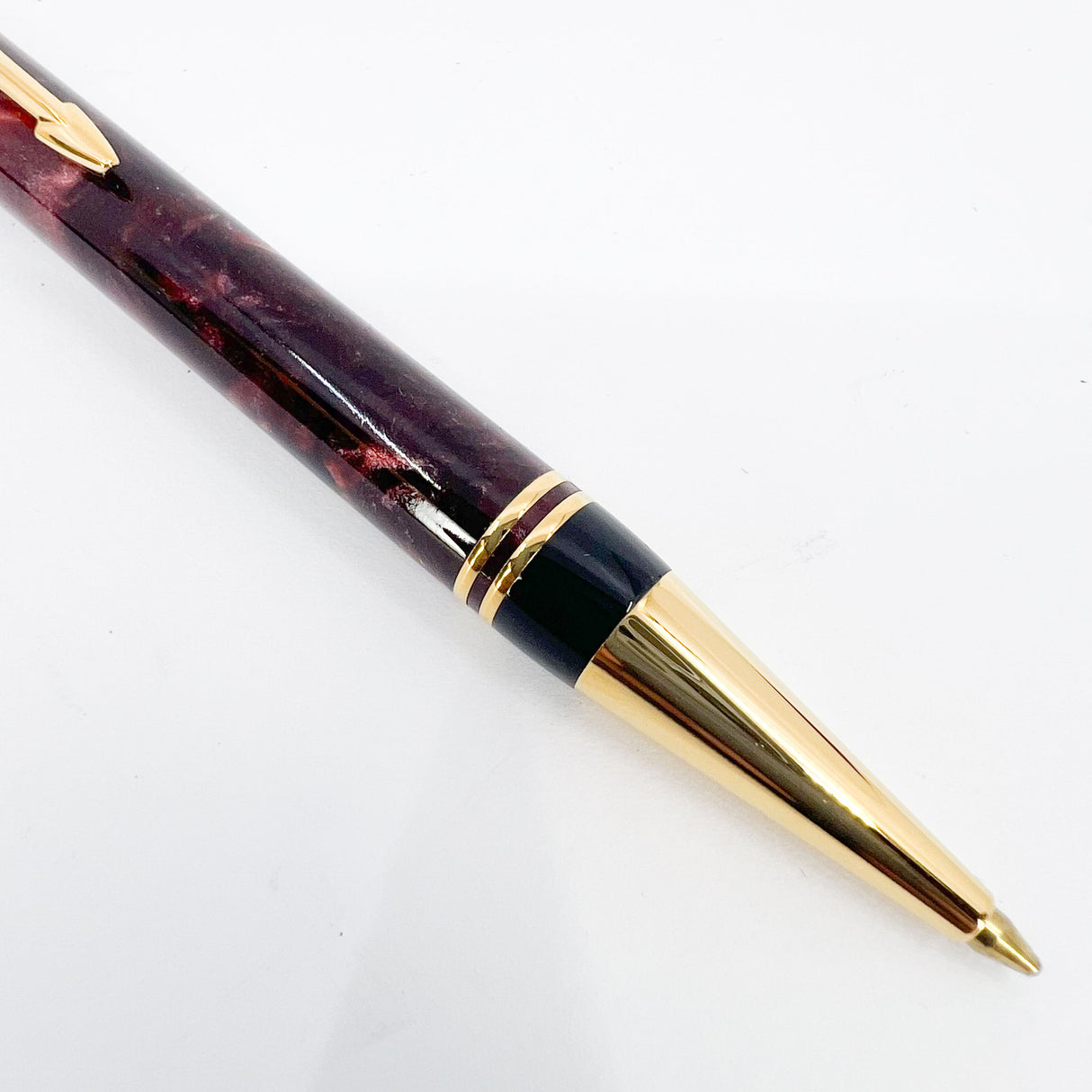 Parker Duofold  Marble Maroon Ballpoint Pen - Circa 1991