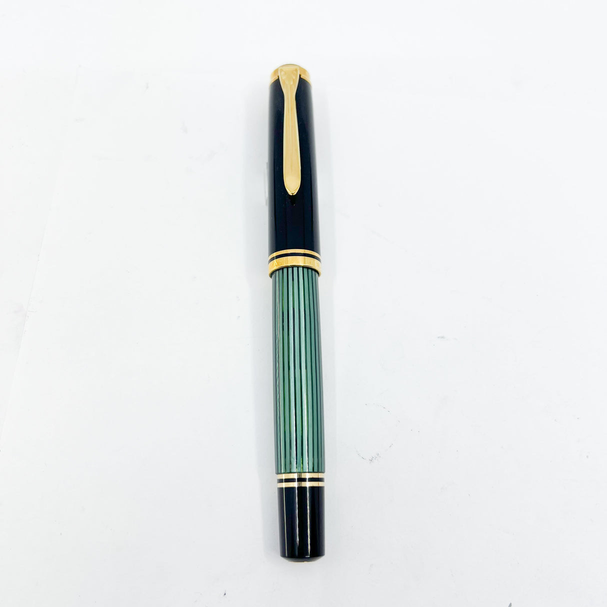 Pelikan  M800 Green Striped Fountain Pen - Early Model "W. Germany" on Cap Band - Extra Fine 18kt "PF" Nib