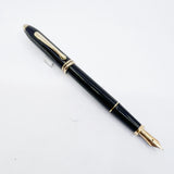 Cross Townsend Glossy Black Lacquer Fountain Pen - Fine 14kt Gold Nib - Made in USA