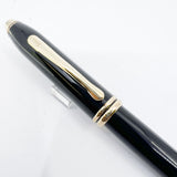 Cross Townsend Glossy Black Lacquer Fountain Pen - Fine 14kt Gold Nib - Made in USA