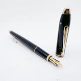 Cross Townsend Glossy Black Lacquer Fountain Pen - Fine 14kt Gold Nib - Made in USA