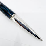 Underwood London Piccadilly Ebonite Blue/Black Ripple Convertible Ballpoint/Rollerball Pen