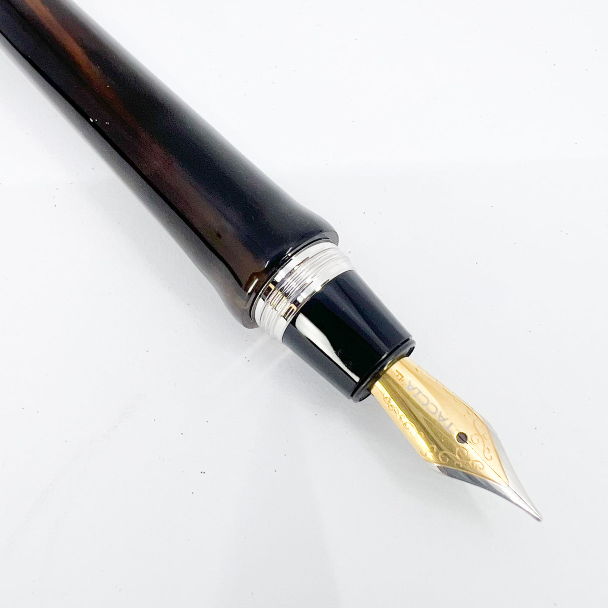 Taccia Savanna Buffalo Horn Fountain Pen - Fine Gold-Plated Nib