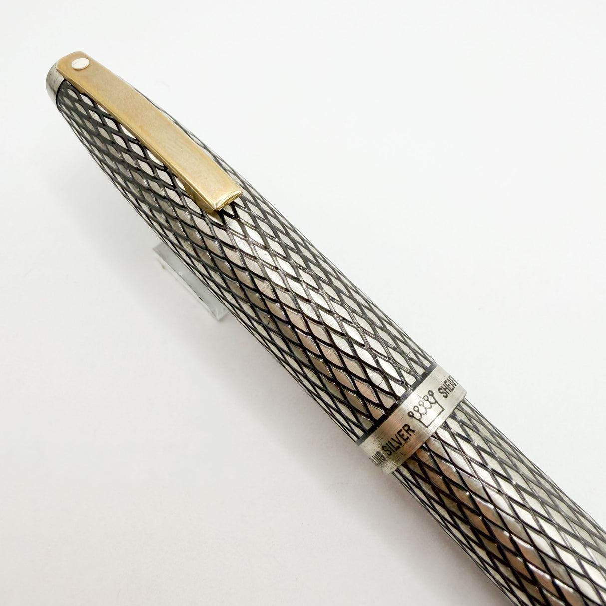 Sheaffer Imperial Sterling Silver Diamond-Shape Design Fountain Pen - Fine 14kt Gold Nib
