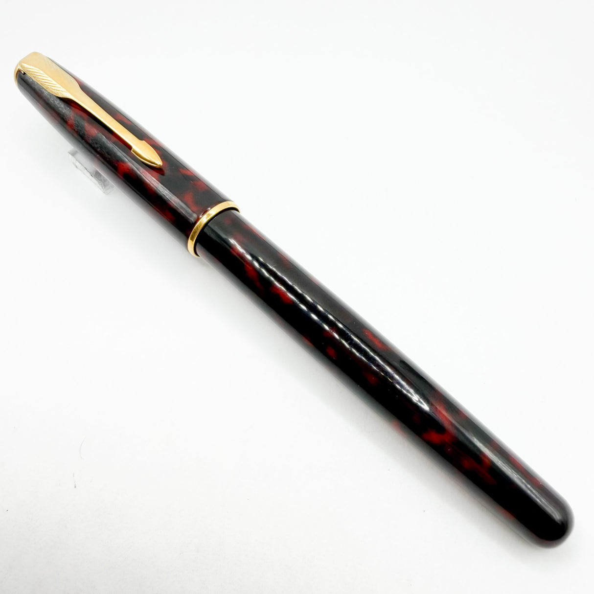 Parker Sonnet Firedance Lacque Red/Black Marble Fountain Pen - Fine 18kt Gold Nib