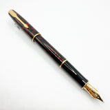 Parker Sonnet Firedance Lacque Red/Black Marble Fountain Pen - Fine 18kt Gold Nib